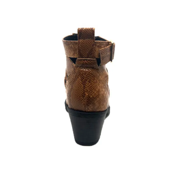 Queen Accessories - Γυναικείο Μποτάκι κροκό C3675 Camel - Image 3
