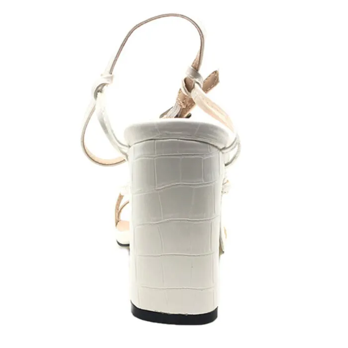 Queen Accessories - Γυναικείο Πέδιλο κροκό B2309 Λευκό - Image 3