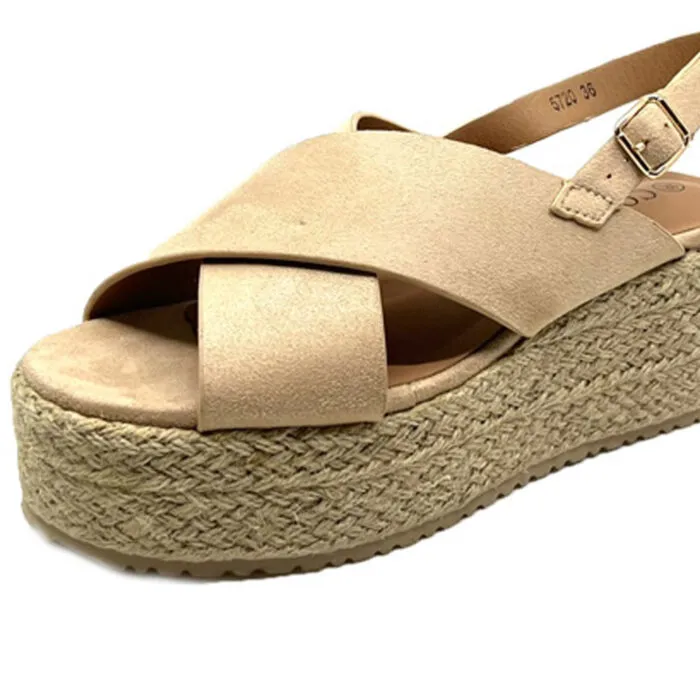 Queen Accessories - Πέδιλο suede B5720 Μπεζ - Image 3