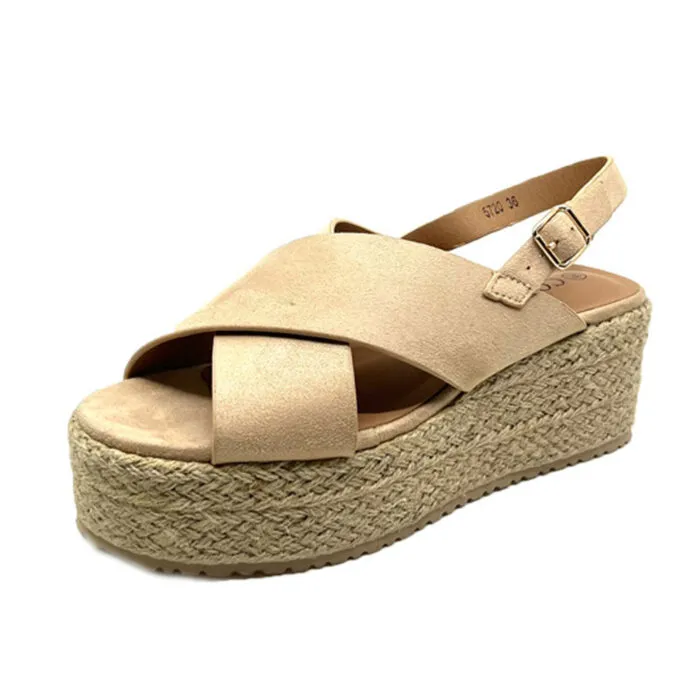 Queen Accessories - Πέδιλο suede B5720 Μπεζ - Image 2